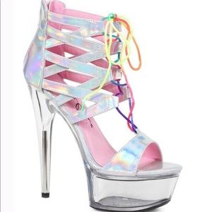Dancer Hologram Lace Up Sandal